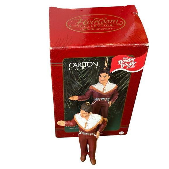 Vintage 90s Carlton Cards Heirloom Buffalo Bob Ornament Howdy Doody Show w/Box - Picture 6 of 16